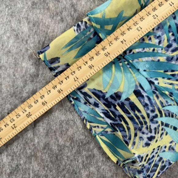 Chico's Blouse Top Women's 2 Multicolour Palm Leaf Print 100% Polyester Pullover - Picture 8 of 8